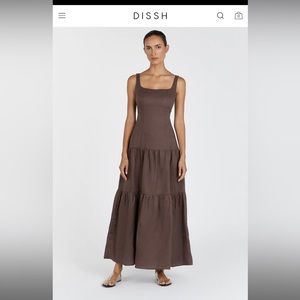 - CAMILLE CHOCOLATE LINEN MAXI DRESS